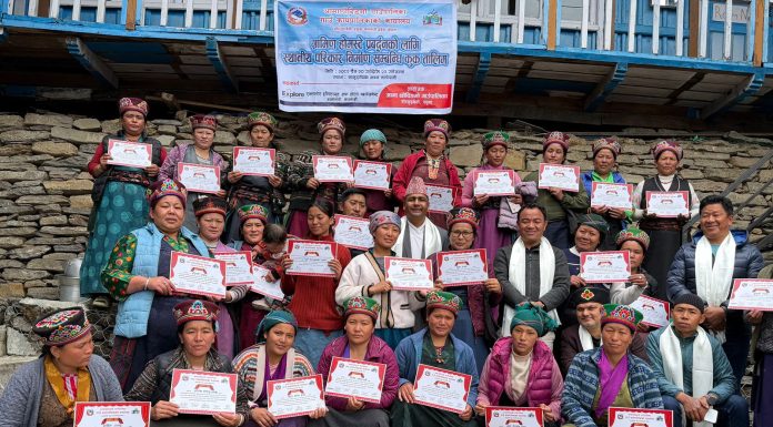 रसुवाको आमाछोदिङ्मोमा स्थानिय परिकार सम्बन्धि कुक तालिम सम्पन्न